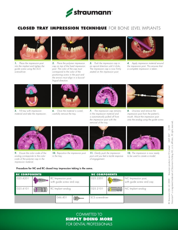 Straumann Bone Level Closed Tray Impression
