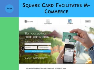 SQUARE CARD FACILITATES M-
COMMERCE
©2014 PEARSON EDUCATION, INC. PUBLISHING AS PRENTICE HALL
11-24
 