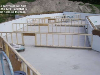 The pony walls will hold up the TJI’s  , and that is what holds up the floor. 