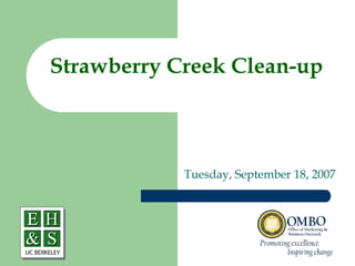 Strawberry Creek Clean-up



            Tuesday, September 18, 2007
 