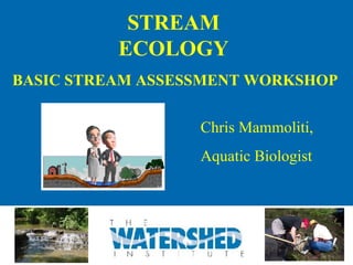 STREAM ECOLOGY BASIC STREAM ASSESSMENT WORKSHOP Chris Mammoliti, Aquatic Biologist 