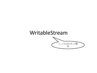 WritableStream
こっちはわりと簡
単
 