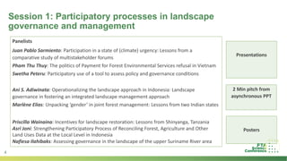 Introduction to stream 5: Inclusive governance for sustainable landscapes opening