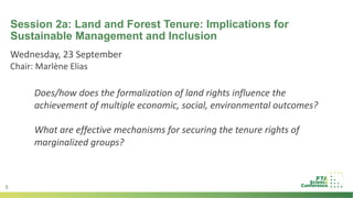 Introduction to stream 5: Inclusive governance for sustainable landscapes opening