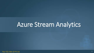 Your SQL Man (I) Pvt Ltd. 1
Azure Stream Analytics
 