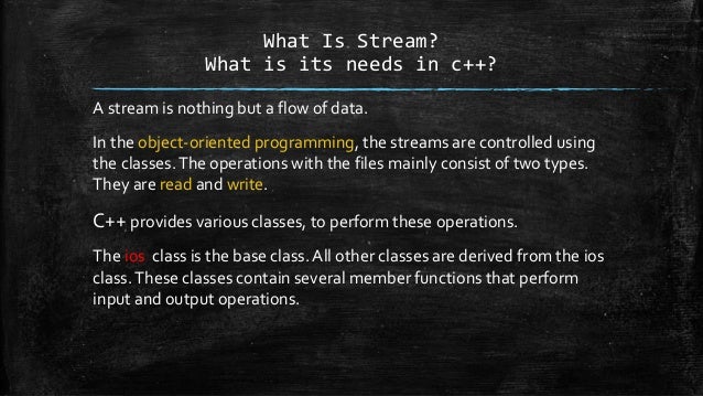 Stream classes in C++