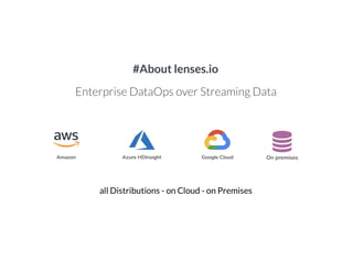 #About lenses.io
Enterprise DataOps over Streaming Data
all Distributions - on Cloud - on Premises
 