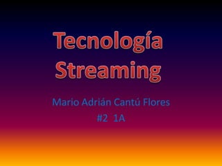 Mario Adrián Cantú Flores #2  1A Tecnología Streaming 