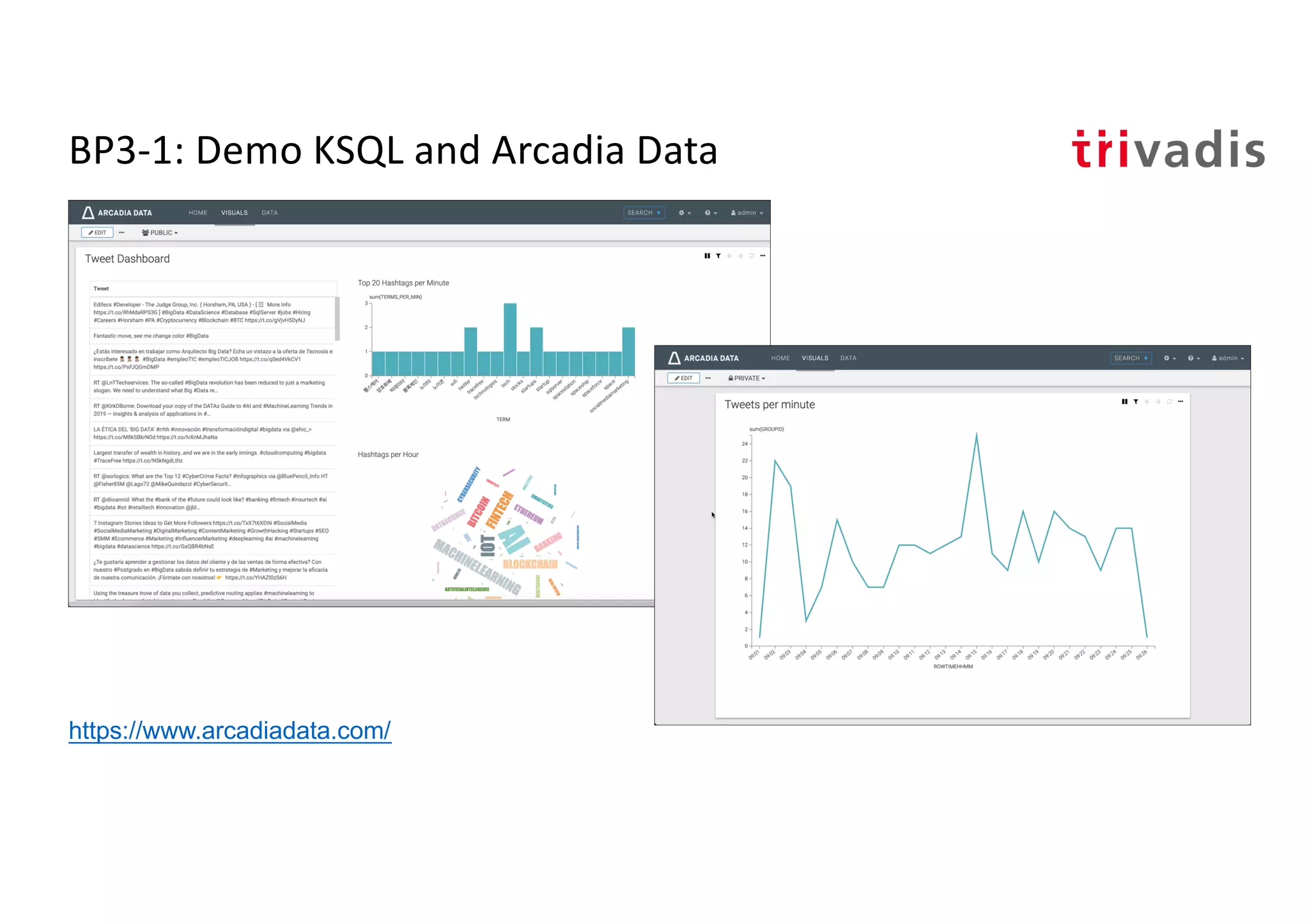 BP3-1: Demo KSQL and Arcadia Data
https://www.arcadiadata.com/
 