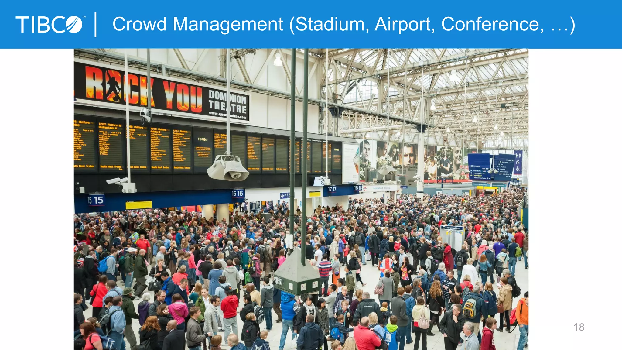 18
© Copyright 2000-2015 TIBCO Software Inc.
Crowd Management (Stadium, Airport, Conference, …)
 