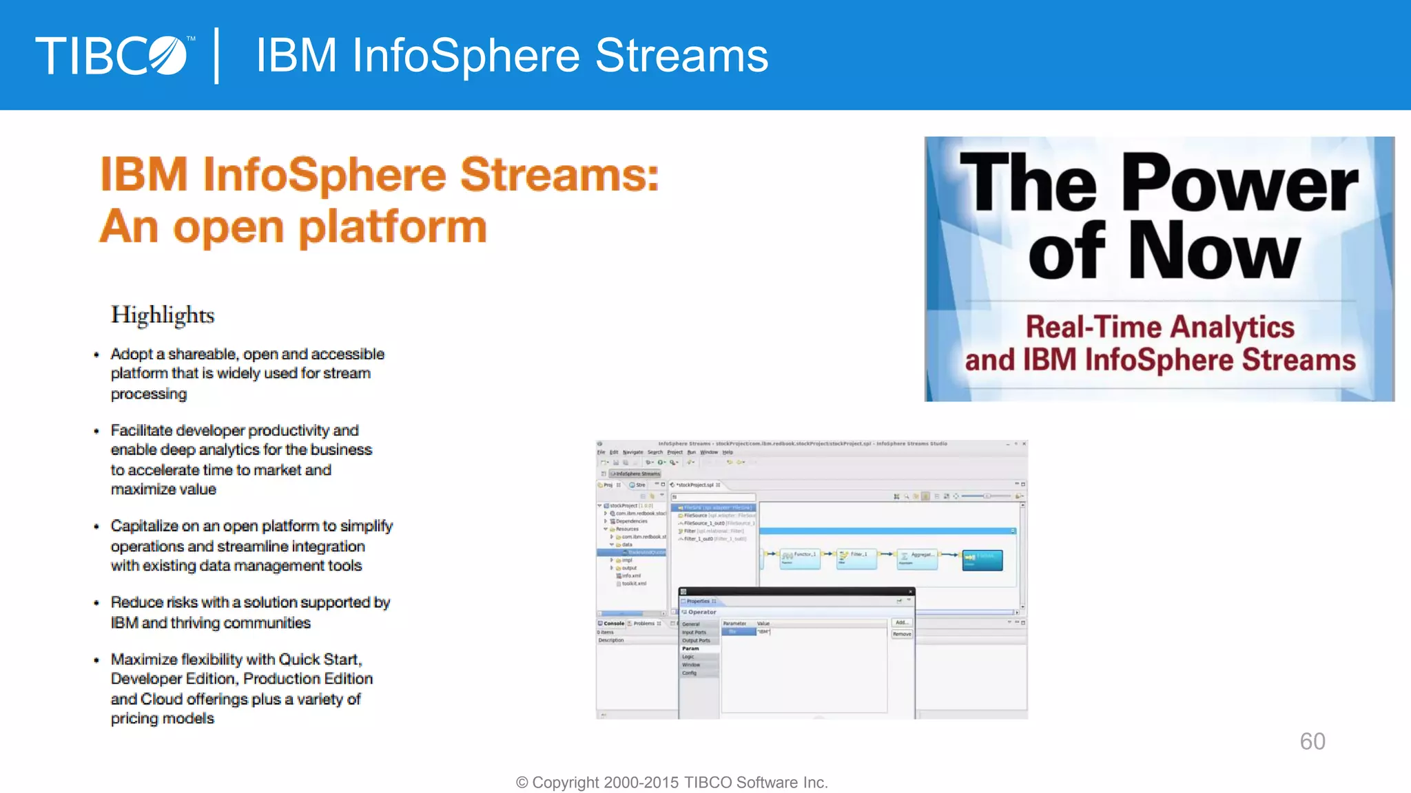 60
IBM InfoSphere Streams
© Copyright 2000-2015 TIBCO Software Inc.
 