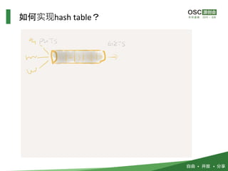 如何实现hash table？
 
