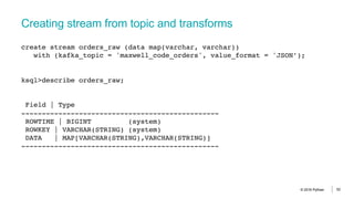 Streaming ETL - from RDBMS to Dashboard with KSQL | PDF