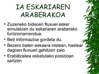 IA ESKARIAREN ARABERAKOA Zuzeneko bideoen fluxuei esker simulatzen du eskariaren araberako funtzionamendua. Beti informazioa gordeta du. Bezero baten eskaera iristean, hastear dagoen fluxuari gehitzen zaio. Erabiltzailea eskatutako posizioan sartzen  