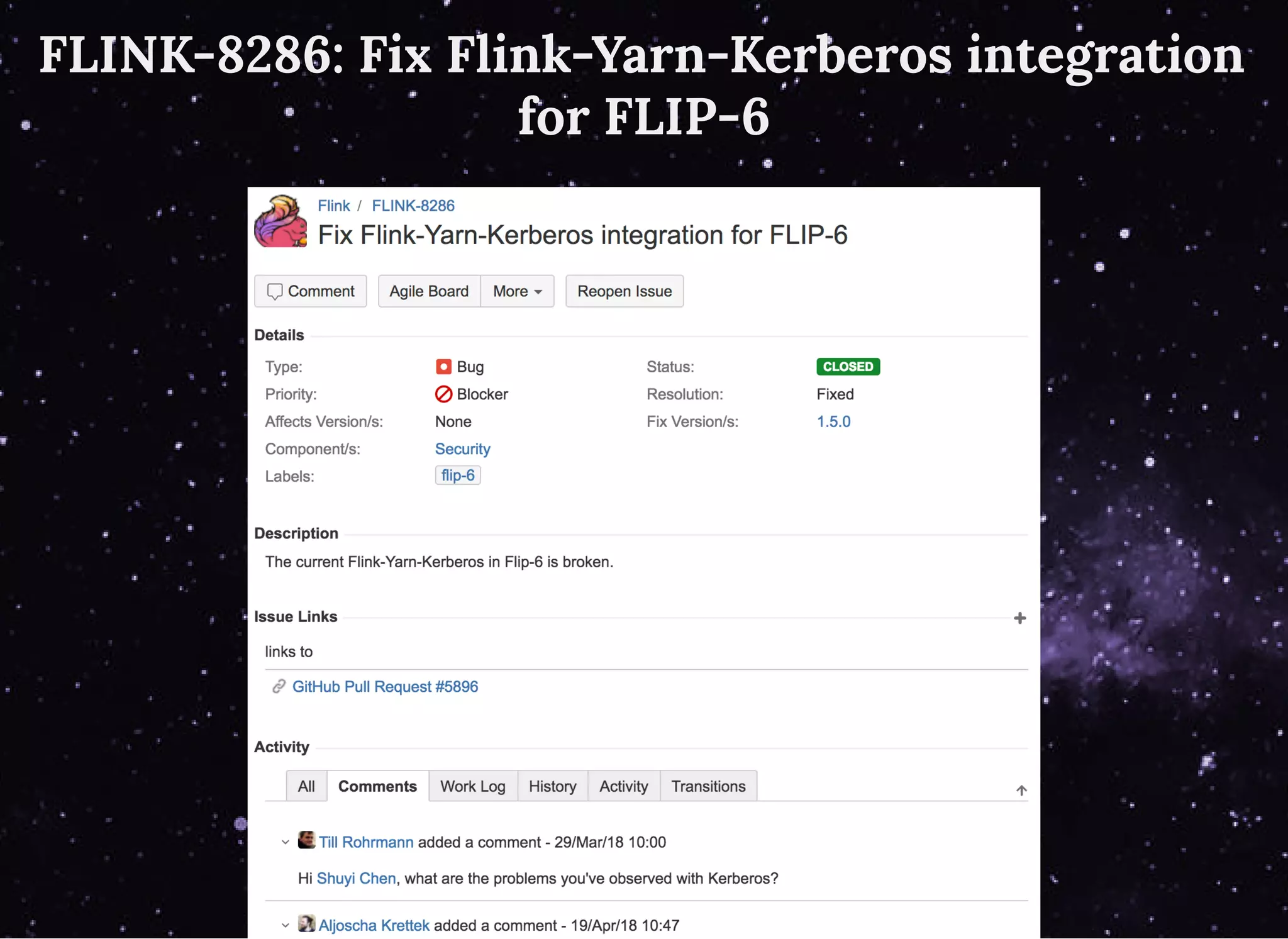 FLINK-8286: Fix Flink-Yarn-Kerberos integrationFLINK-8286: Fix Flink-Yarn-Kerberos integration
for FLIP-6for FLIP-6
 