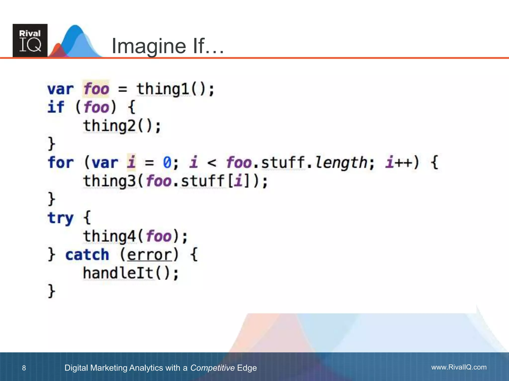 www.RivalIQ.comDigital Marketing Analytics with a Competitive Edge8
Imagine If…
 
