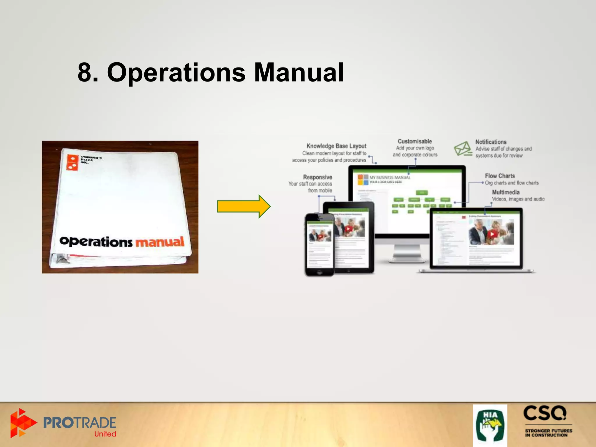 8. Operations Manual
 