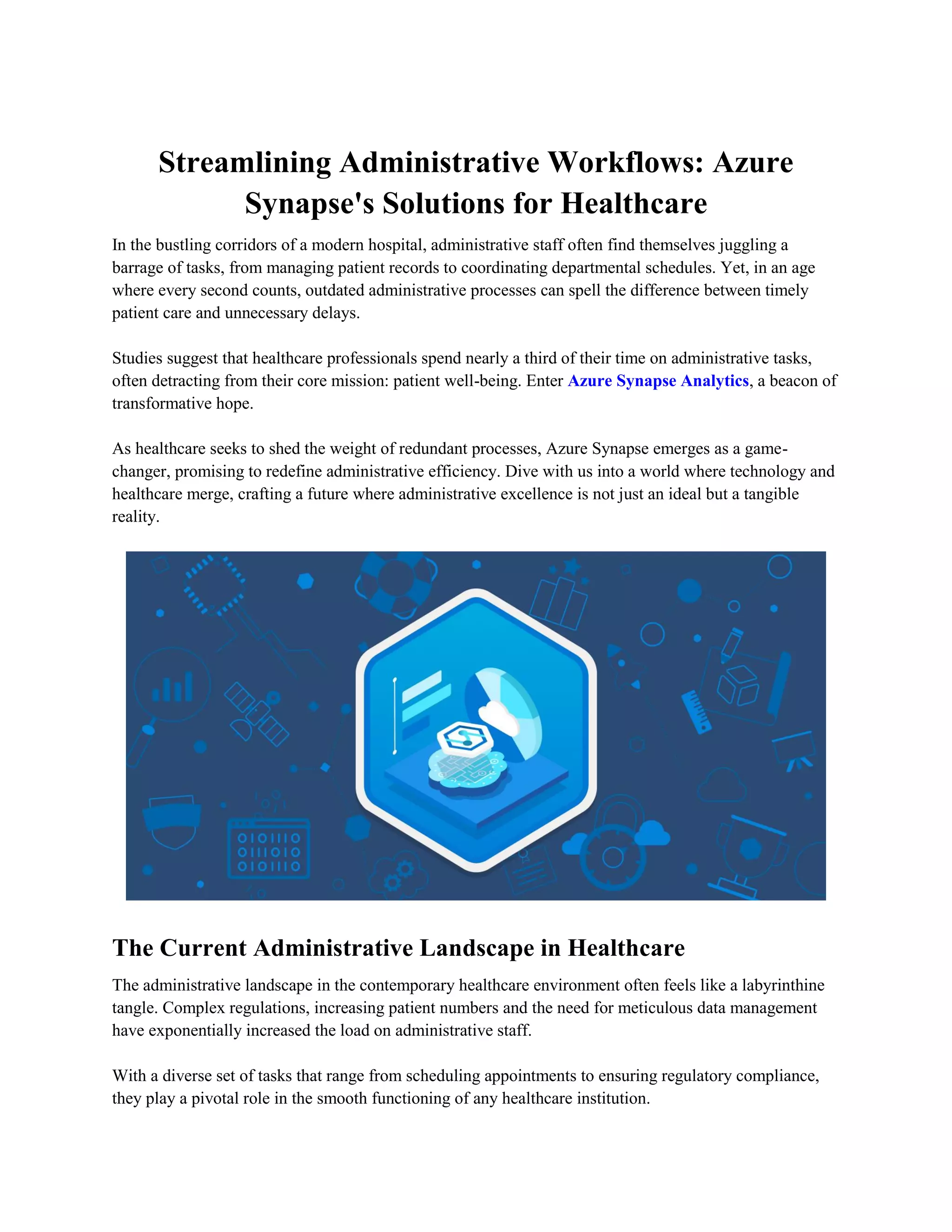 Streamlining Administrative Workflows Azure Synapse's Solutions for ...