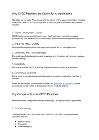 Streamlining AI Deployment with CI_CD Pipelines | PDF