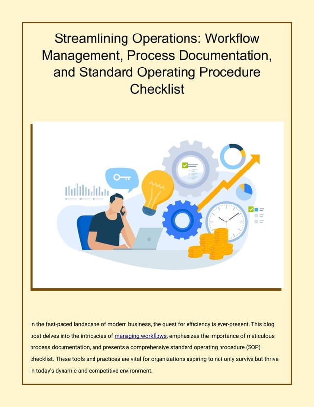 Streamlining Operations: Workflow Management, Process Documentation ...