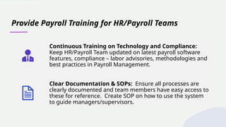 Payroll Process Streamlining for HR & Accounting / Payroll Practitioner ...