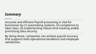 Payroll Process Streamlining for HR & Accounting / Payroll Practitioner ...