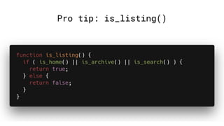 Pro tip: is_listing()
 