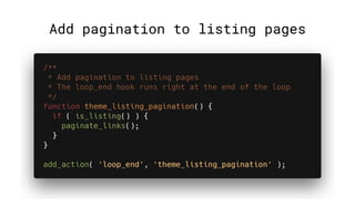 Add pagination to listing pages
 