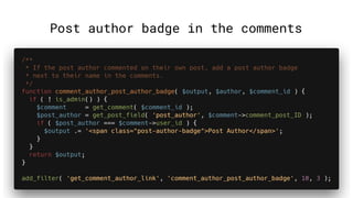 Post author badge in the comments
 