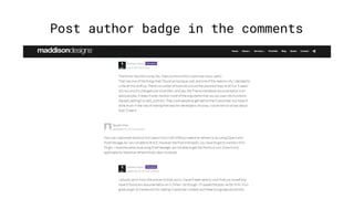Post author badge in the comments
 