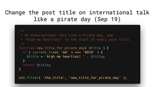 Change the post title on international talk
like a pirate day (Sep 19)
 