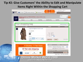 Tip #2: Give Customers’ the Ability to Edit and Manipulate Items Right Within the Shopping Cart 