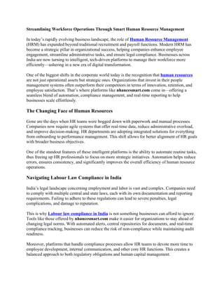 Streamlining Workforce Operations Through Smart Human Resource ...
