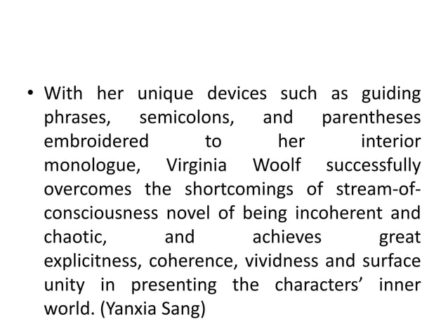 Stream of Consciousness in Virginia Woolf's 'To The Lighthouse' | PPTX ...