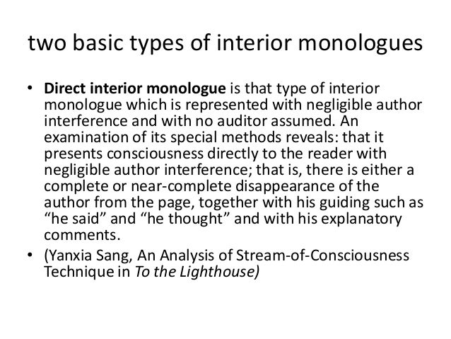 Interior Monologue Examples