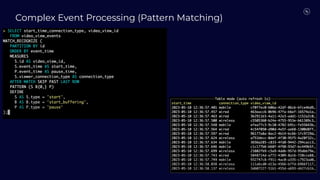 Complex Event Processing (Pattern Matching)
62
 