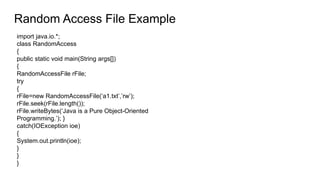 streams unit5 java.pptx describes stream classes and methods in java | PPTX
