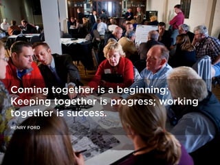 Coming together is a beginning;
Keeping together is progress; working
together is success.
HENRY FORD
 