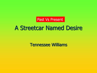 Past Vs Present

A Streetcar Named Desire

     Tennessee Williams
 