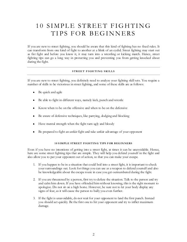 Best Street Fighting Tips