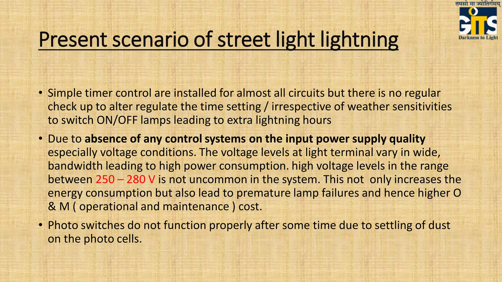 Intelligent Street light monitoring system