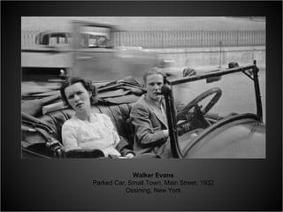 Walker Evans Parked Car, Small Town, Main Street, 1932 Ossining, New York 