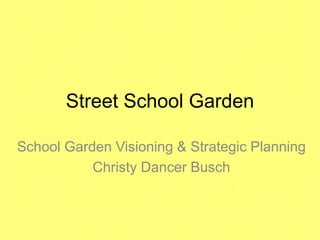 Street School Garden
School Garden Visioning & Strategic Planning
Christy Dancer Busch
 