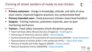 Training of street vendors of ready-to-eat chicken in Ouagadougou on best practices in hygiene using a food safety champion approach