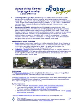 Google Street View for Language Learning | PDF