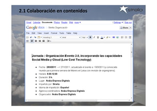 2.1 Colaboración en contenidos
 