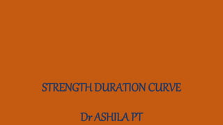 STRENGTH DURATION CURVE
Dr ASHILA PT
 