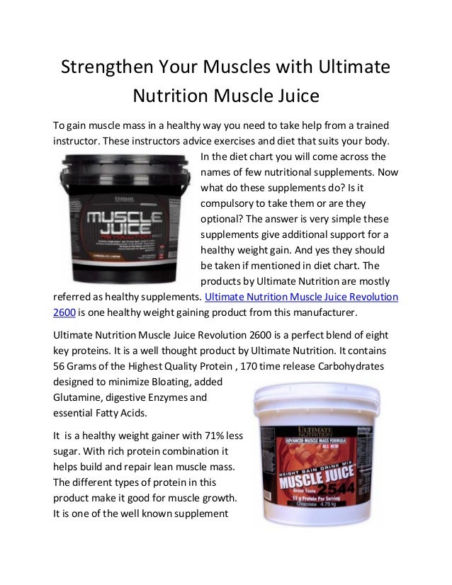 Strengthen Your Muscles with Ultimate Nutrition Muscle Juice