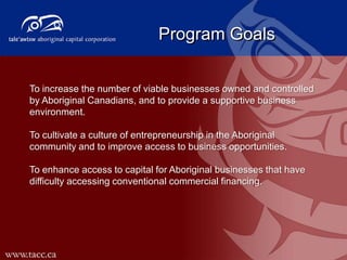 Strengthening Aboriginal Entrepreneurship 