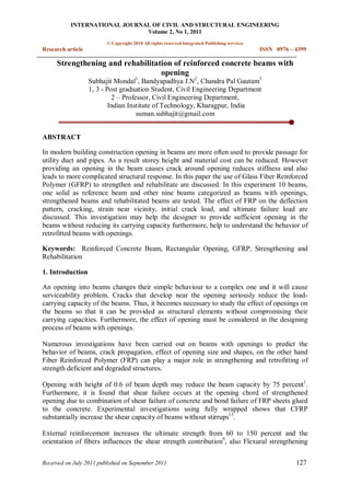 Strengthening and rehabilitation of reinforced concrete beams with | PDF
